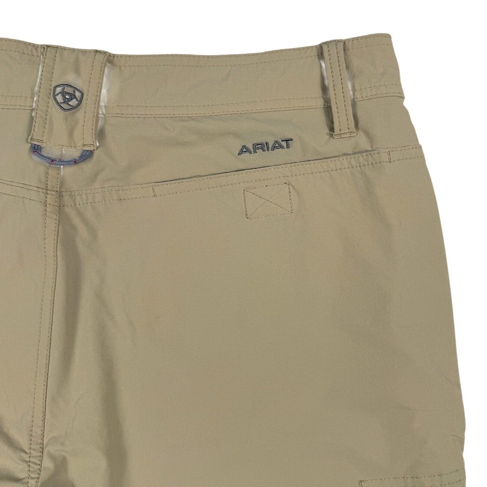 Ariat Mens AriatTek Heat Series Khaki Performance Shorts Size 35 Tan Stretch
